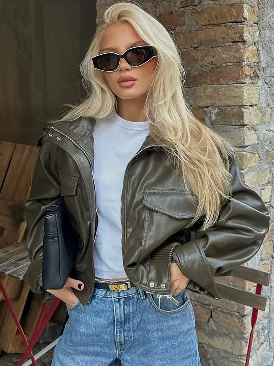 ARIA | Atlas Cropped Leather Jacket