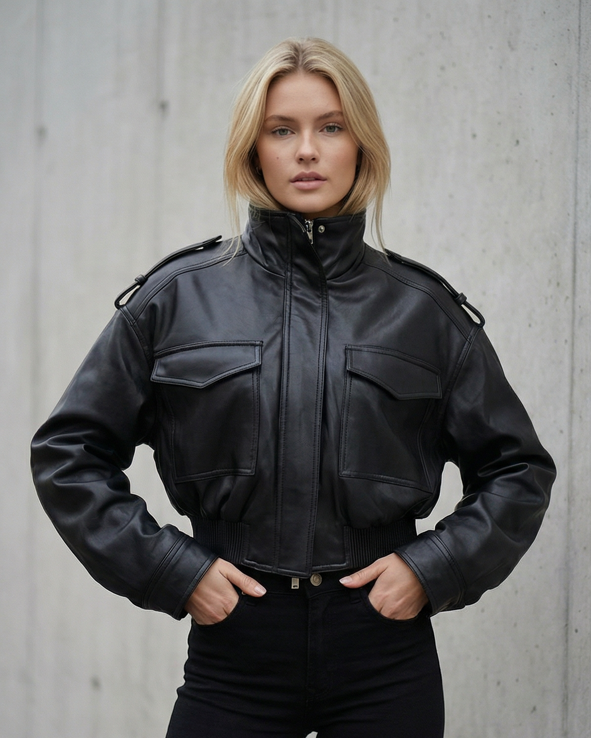 ARIA | Atlas Cropped Leather Jacket