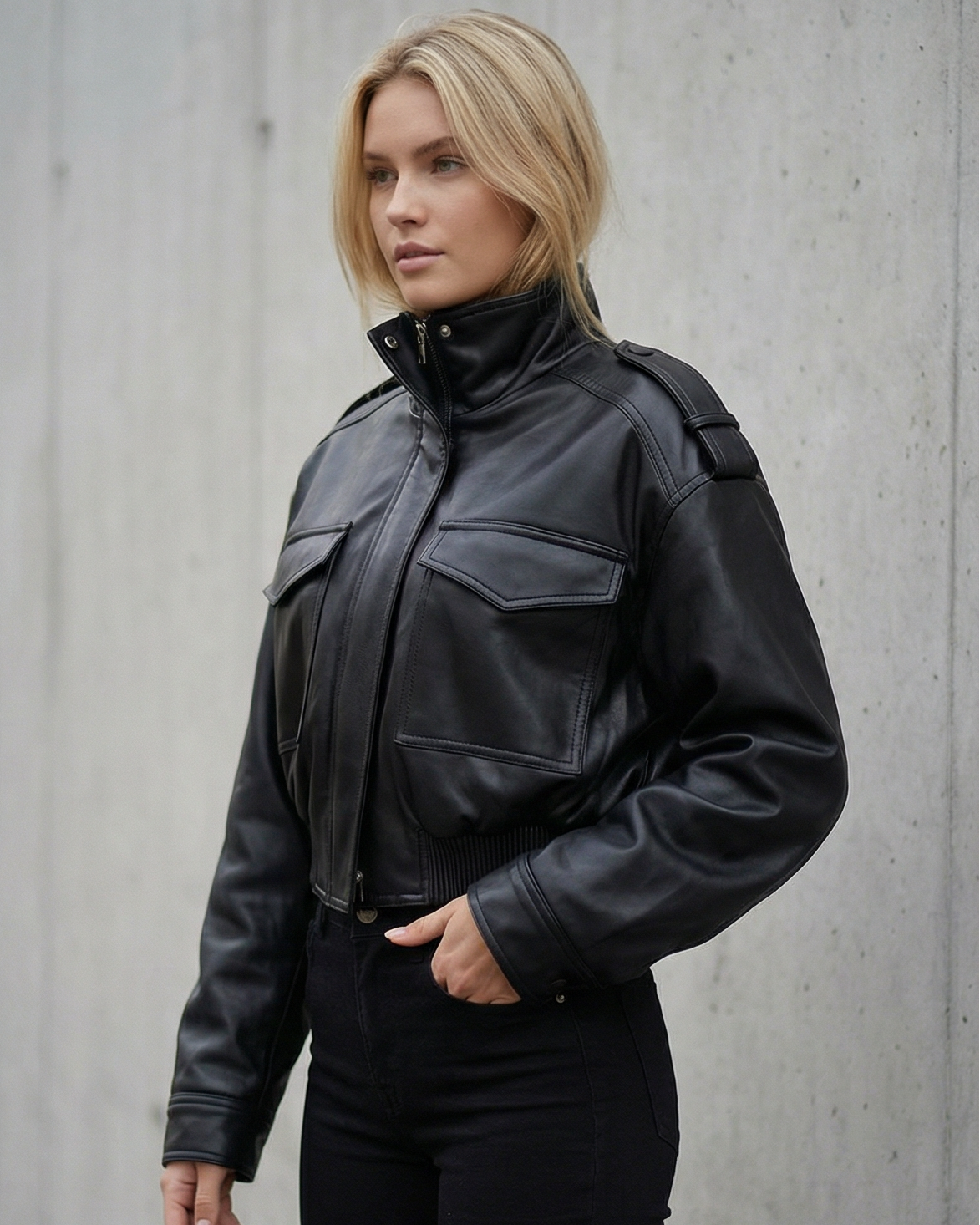 ARIA | Atlas Cropped Leather Jacket