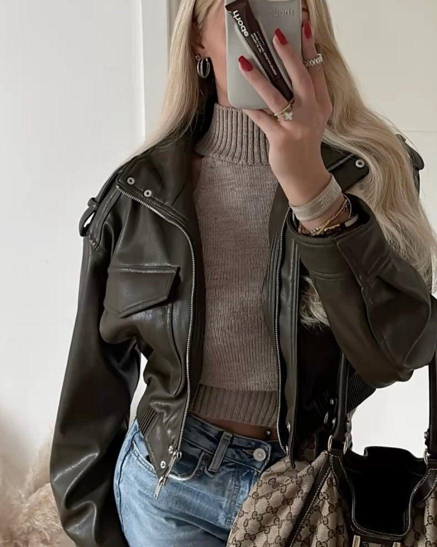 ARIA | Atlas Cropped Leather Jacket