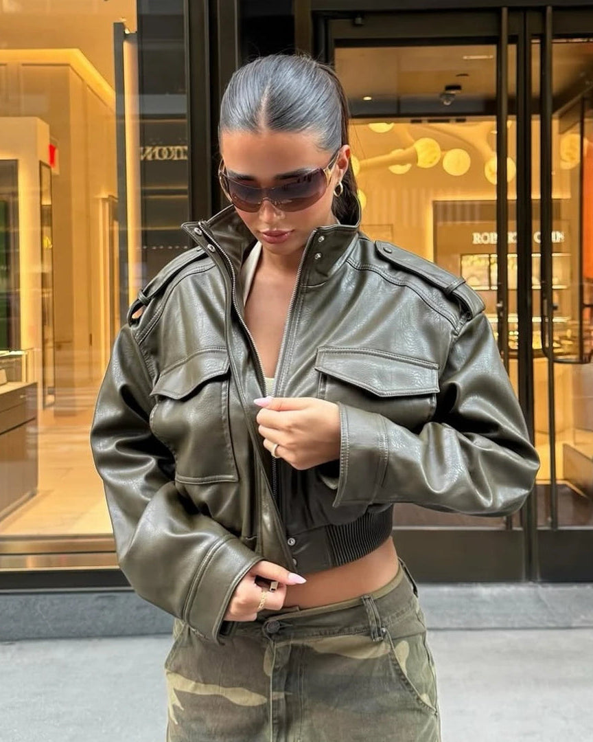 ARIA | Atlas Cropped Leather Jacket
